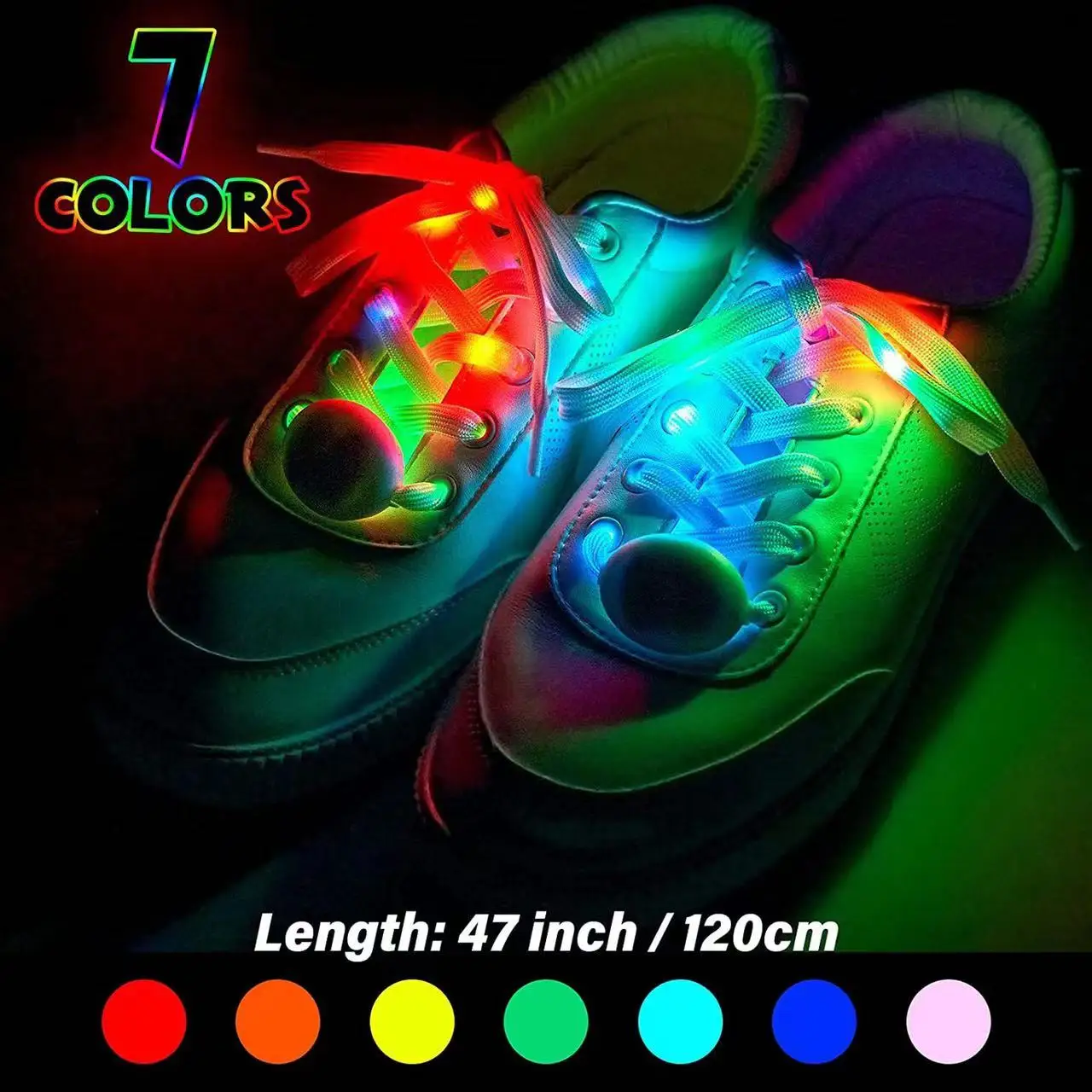 Custom Colorful HF LED Shoelaces Imitation Nylon Fluorescent Night Luminous Shoelaces Run Sports Shoelaces