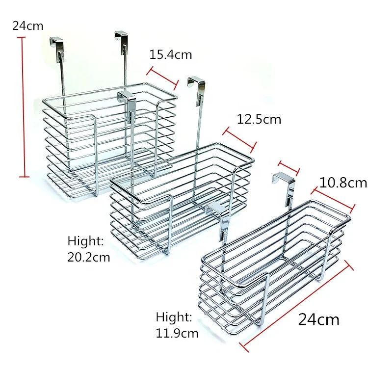 Metal Wire Basket Over The Cabinet Door Organizer Holder Grid Hanging  kitchen and bathroom Storage Baskets
