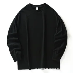 High quality 210g oversized custom label  big size white tshirts best quality classic summer crew neck men long sleeve tshirts