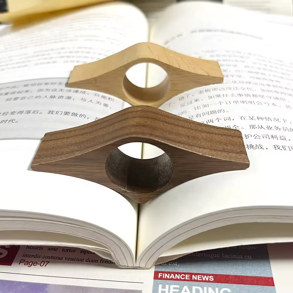 Custom Wooden Finger Bookmark Convenient Reading Helper Thumb Bookmark Book Lovers Gifts Wooden Beech Thumb Book Page Holder