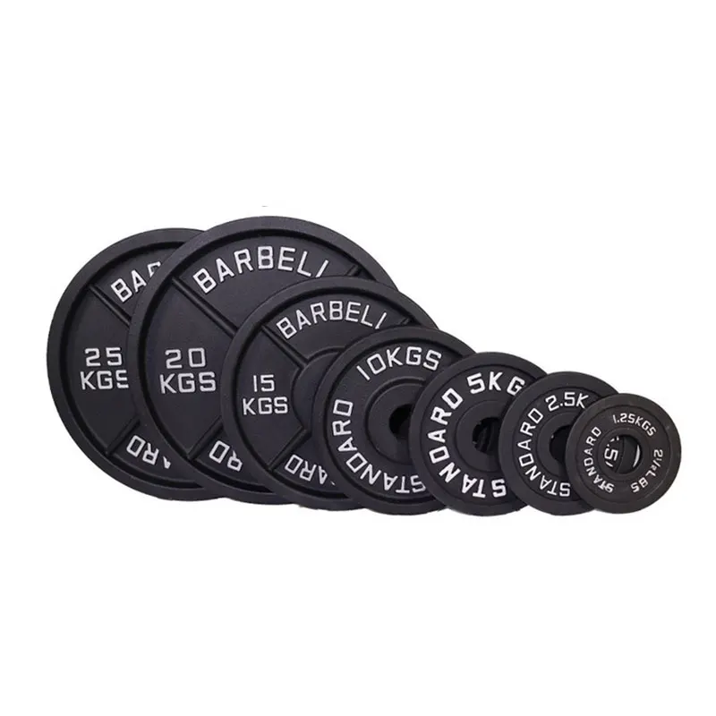 Newly developed  secure    Standard Black Painted Cast Iron Barbell Weight Plates