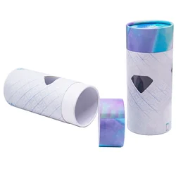 Wholesale custom printed size degradable cardboard round box kraft carton packaging paper tube with transparent window