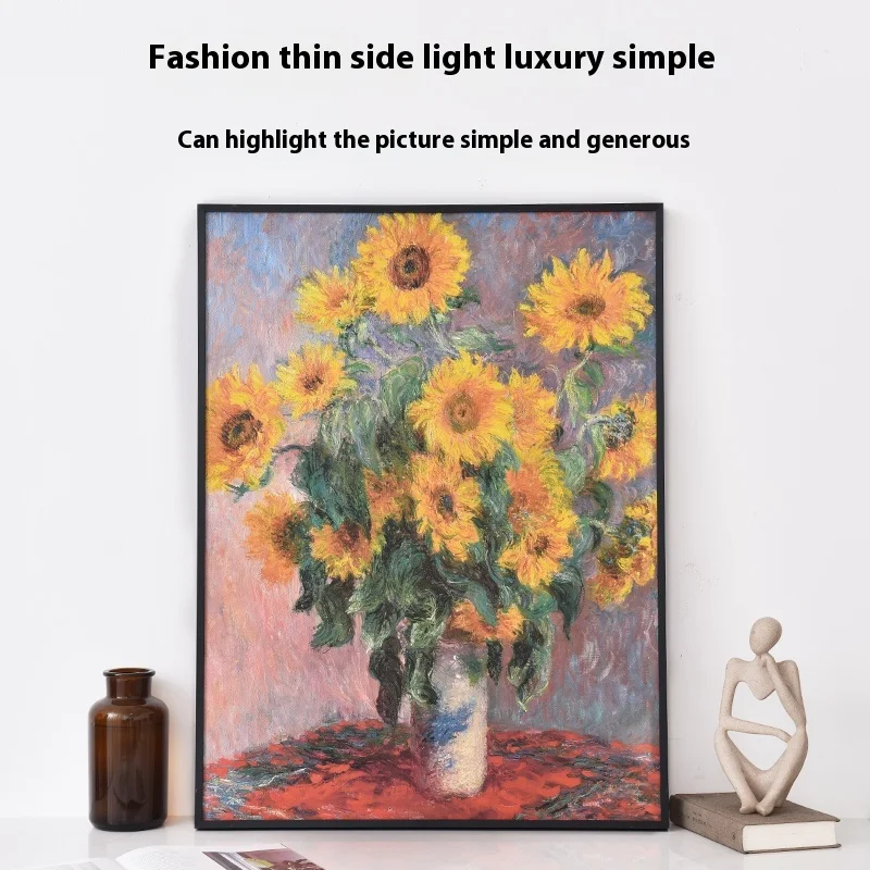 Simplified narrow edge aluminum alloy metal oil painting frame L-shaped mounting frame customized large-sized wall hanging frame