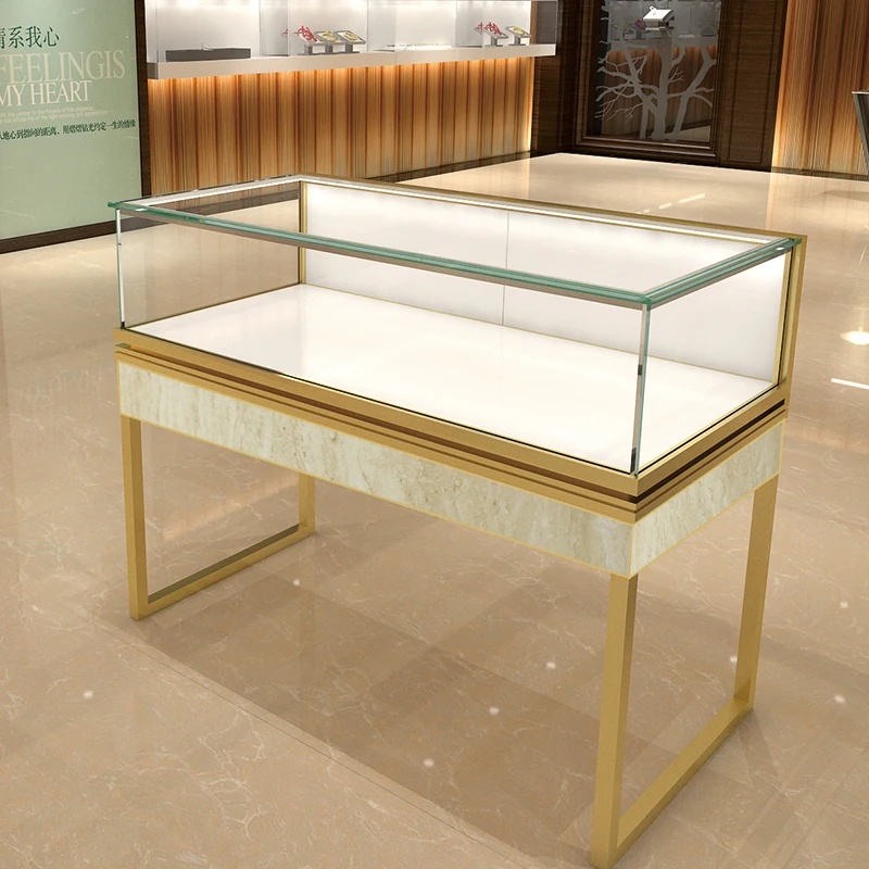 foshan jewelry showcase Customized  mall display kiosk  jewellery shop counter design for sale