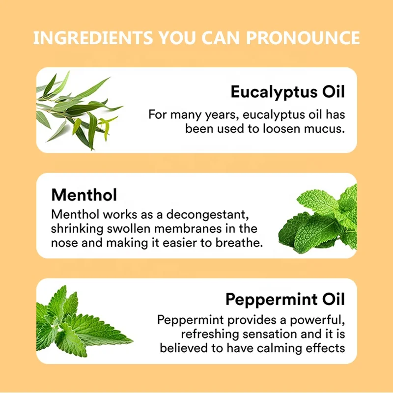 Private Label Nasal Stick (3 Pack) Enhances Breathing Aromatherapy Inhaler Made with Essential Oils + Menthol (Tropical)