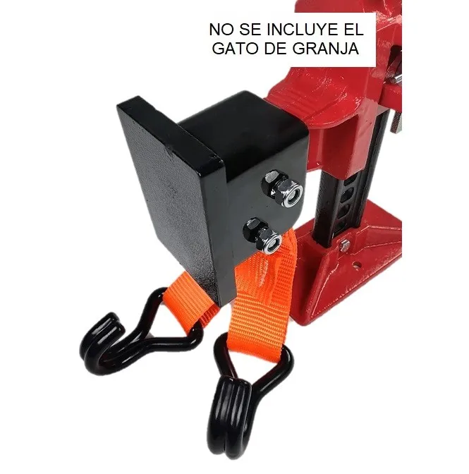 Farm Jack support for rear spare wheel