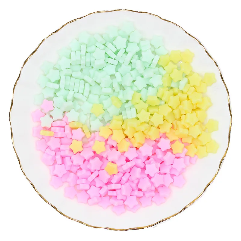 Mini Star Shape Candy Resin Cabochon Food Charms For DIY Slime Filler Cream Glue Handmade Decoration Material