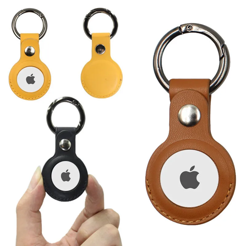 Amazon Hot Sale Anti Lost Wireless Tracker Cover Silicone Protective Tracking Leather phone Airtags Case With Key Ring