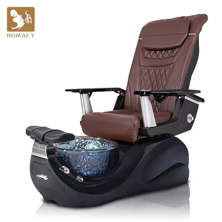 leather cover for  pedicure chairs custom with glass bowl adjustable foot bath simple pedicure chairs no plumbing