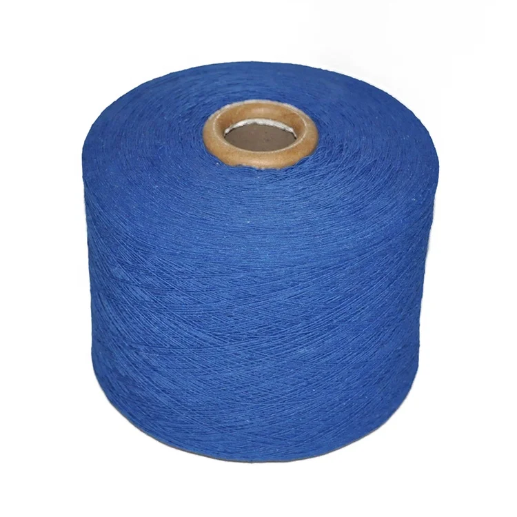 Ne5s Blue Open End Polyester Blended Cotton Mop Yarn in Roll Wrap
