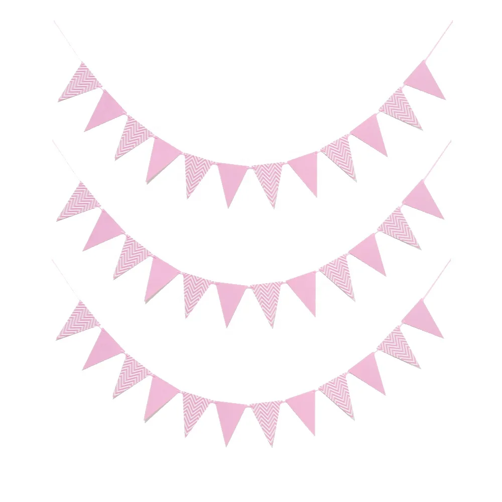 Party Decoration Wedding Decorative Supplies Backdrop Hanging String Bunting Colorful Triangle Flag Banner for Wedding Party