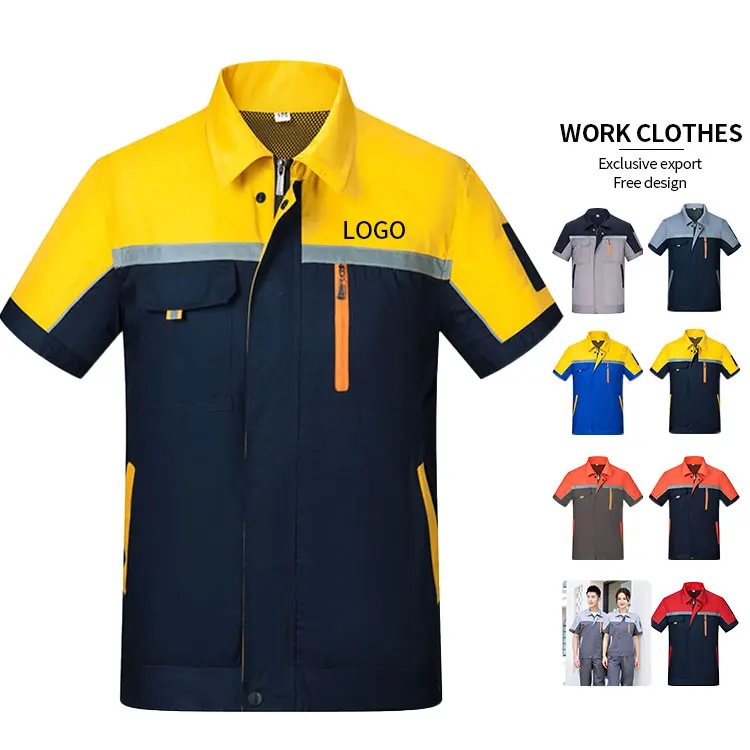 FACTORY DIRECT working clothes durable uniform set workwear custom design oil field/car wash/driver short/long sleeves - LOW MOQ