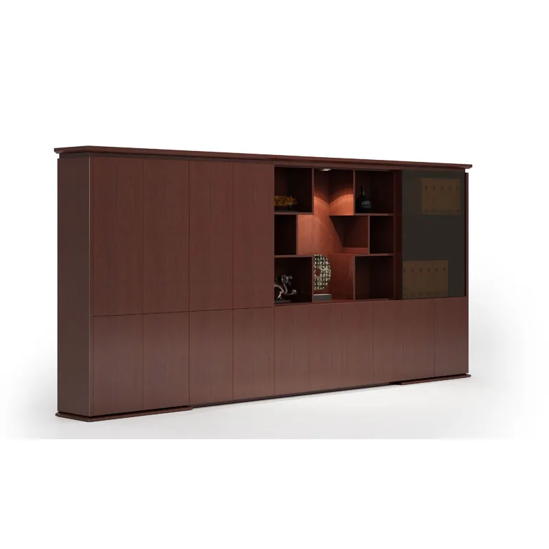 Office furniture high end modern MDF solid wood office storage file cabinet