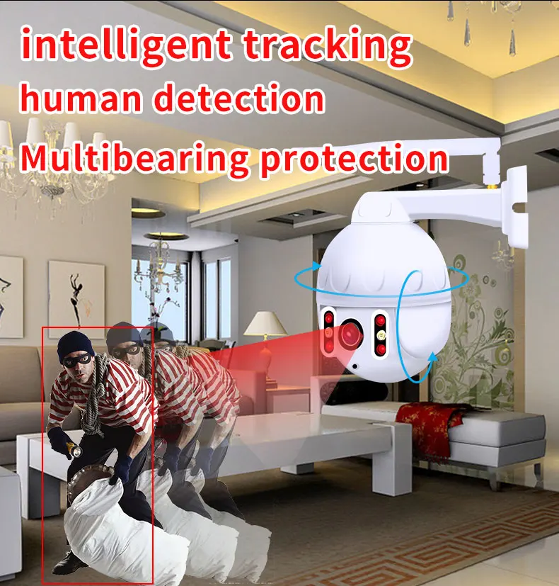 
2mp 3mp 4mp wifi outdoor ptz ip camera pt wireless wired 5X digital zoom pan and tilt p2p ai security cctv camera 