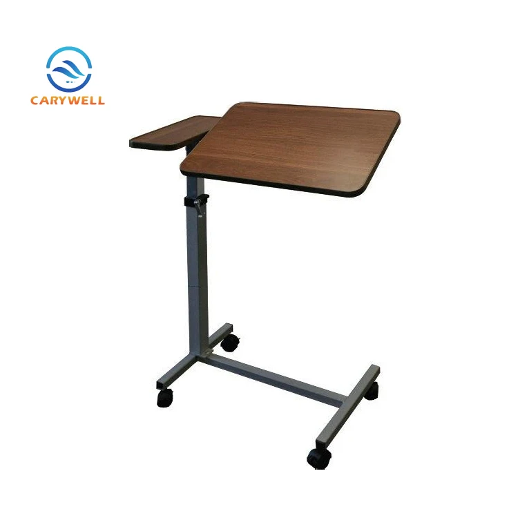 Adjustable Tilting Hospital Medical Dining Table With Wheels