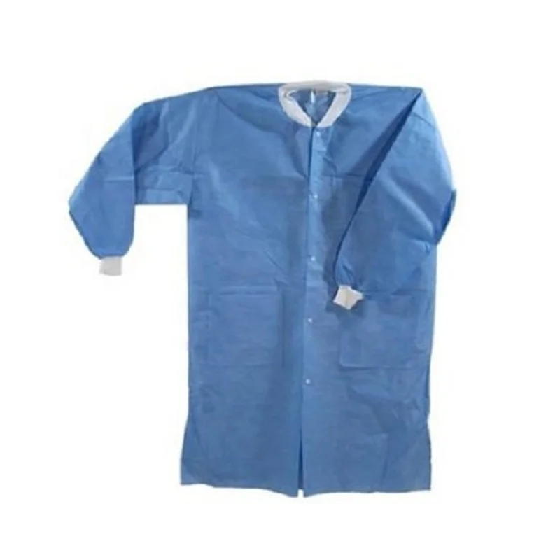 Factory Custom Disposable Lab Coats Medical SMS Non woven Lab Coat /Gown with White /Blue Color