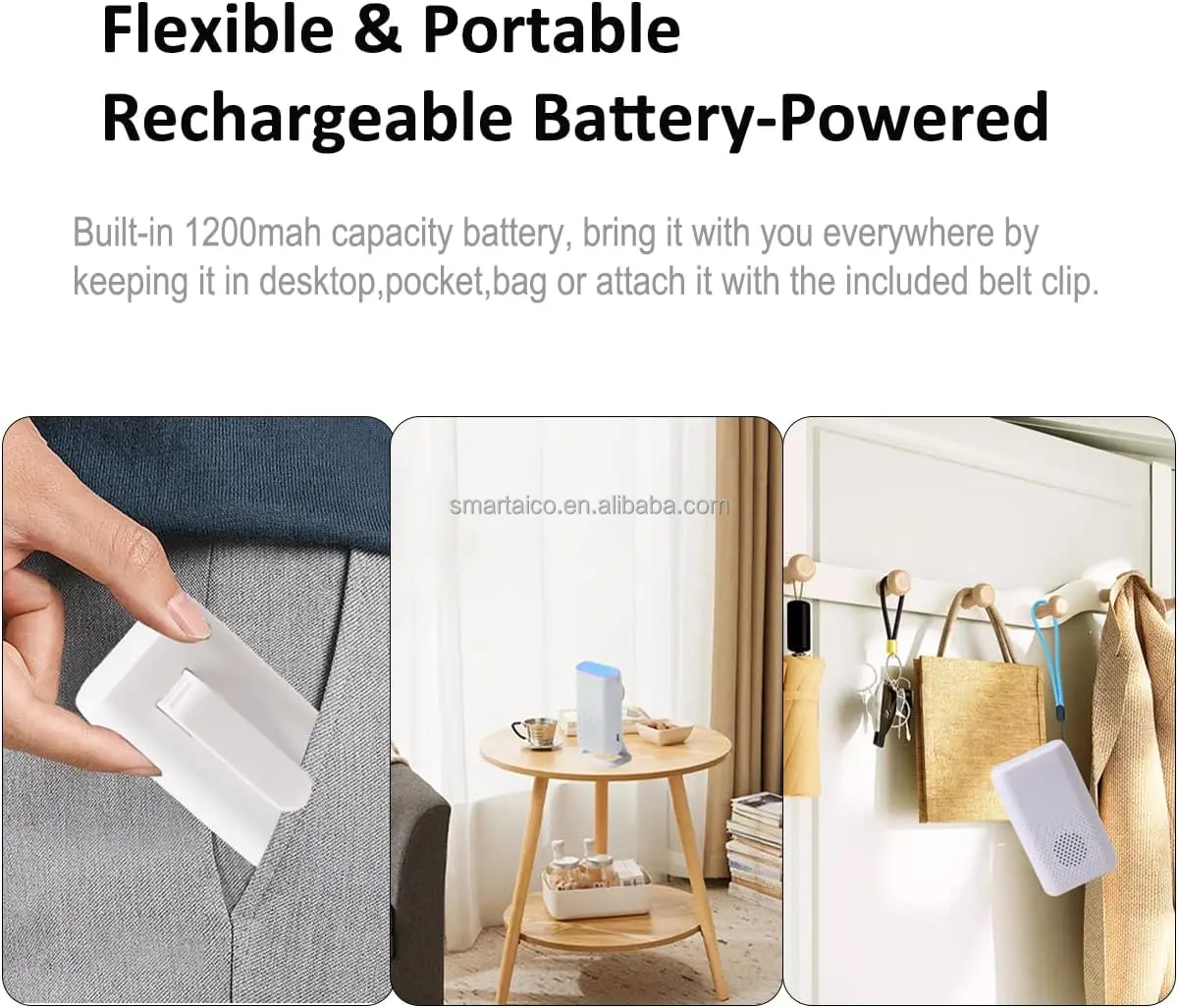 Rechargeable USB Elderly Doorbell Vibration Alarm Ringtone SOS Wireless Call button Caregiver Pager