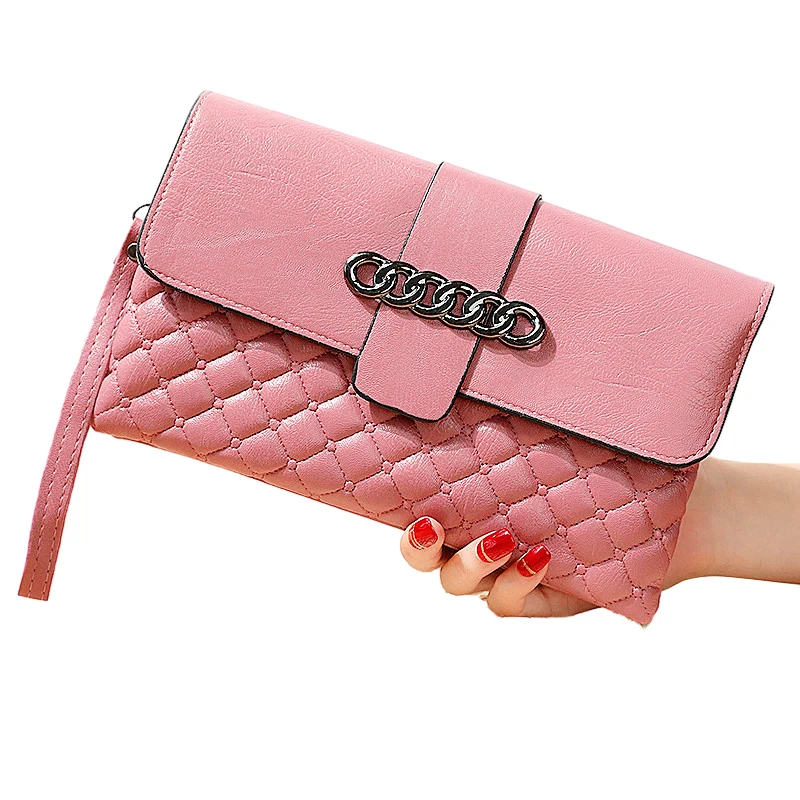 Ladies Clutch Bag Sewing Plaid Handbag Large Capacity Coin Purse Crossbody Phone Bag Drops-hipping Women Long Wallet