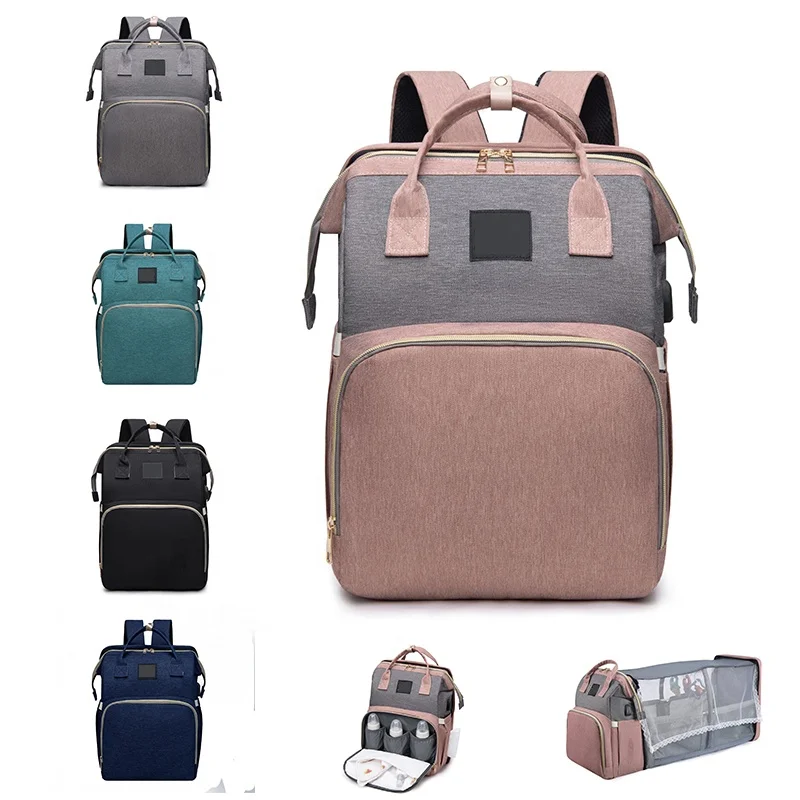 Sympathybag Customized Factory Mummy Backpack Diaper Bag Multifunction Mosquito Net with Changing Station for Babies