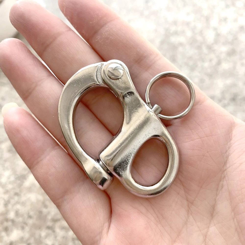 Stainless Steel Quick Release Fixed Bail Snap Shackle for Hardware Rigging Outdoors