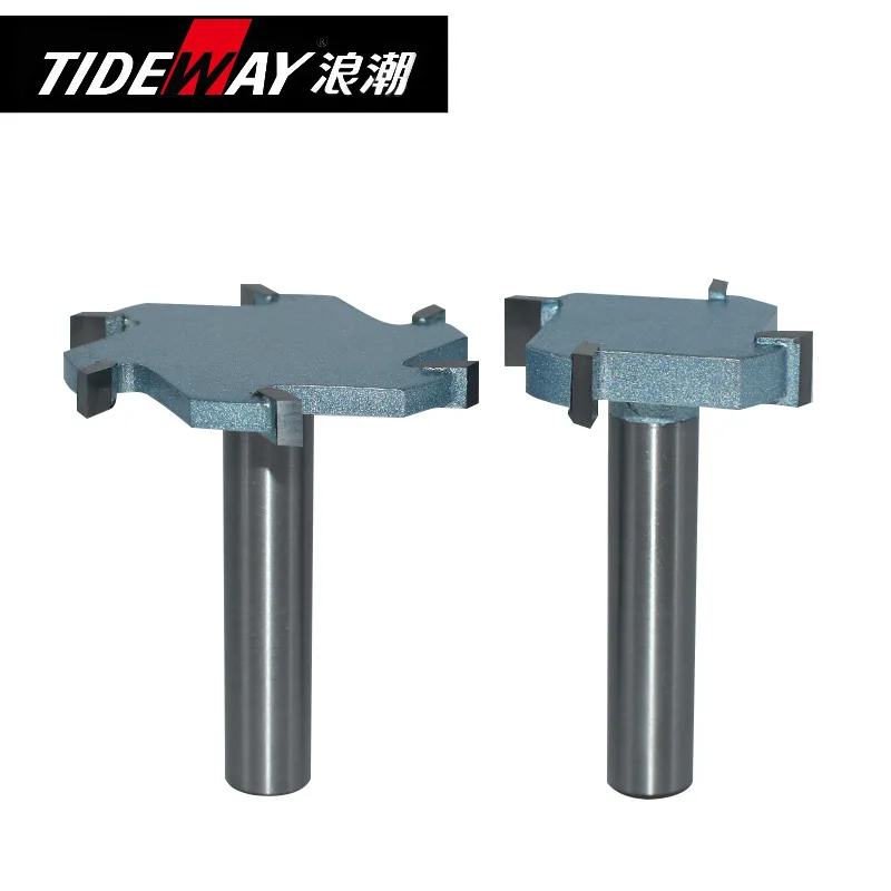 Tideway 4Flute 6Flute wood cutting tools 1/2 1/4 shank  T slot router bits  for wood woodworking