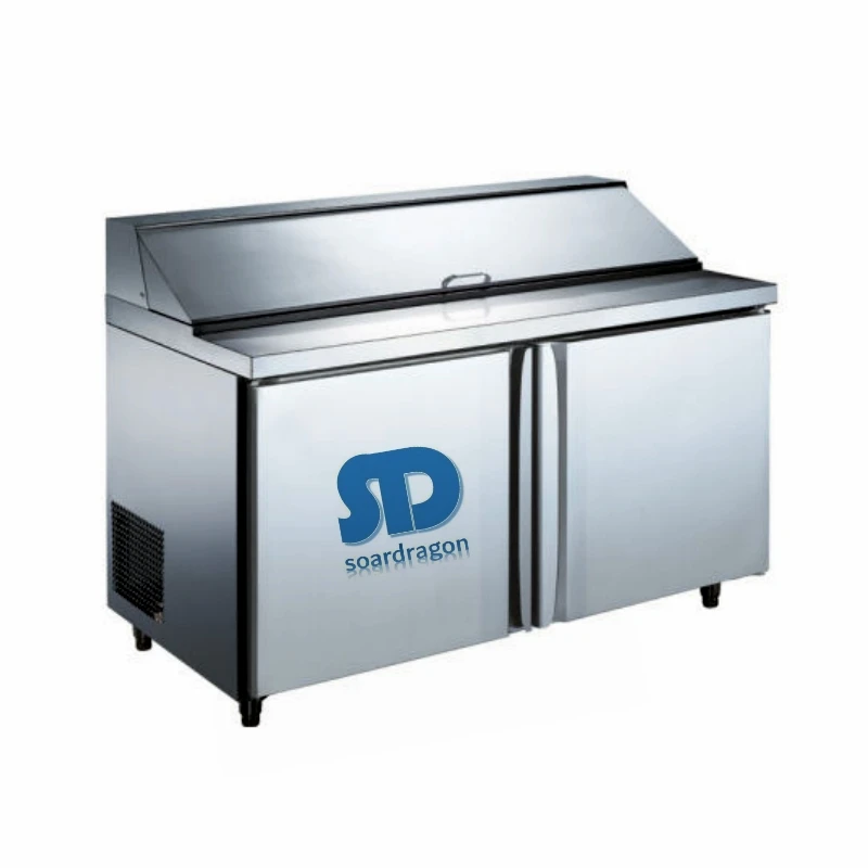 Restaurant Commercial pizza Salad Fruit Display Table Top Preparation Counter Fridge Freezer Cold Salad Bar Chiller Refrigerator