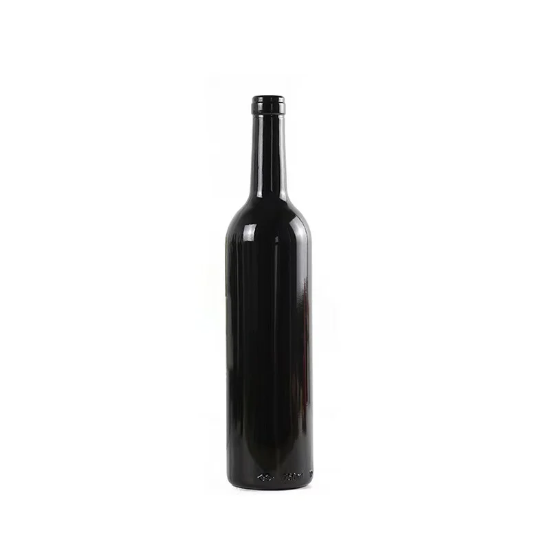 Empty Black 750ml Glass bottle with cork Wine Bottle for Sale