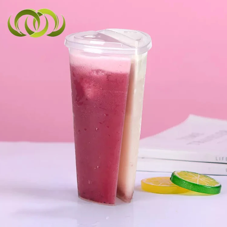 Two Parts Disposable 700ML Injection Double Enjoyment Share Disposable Plastic Cup