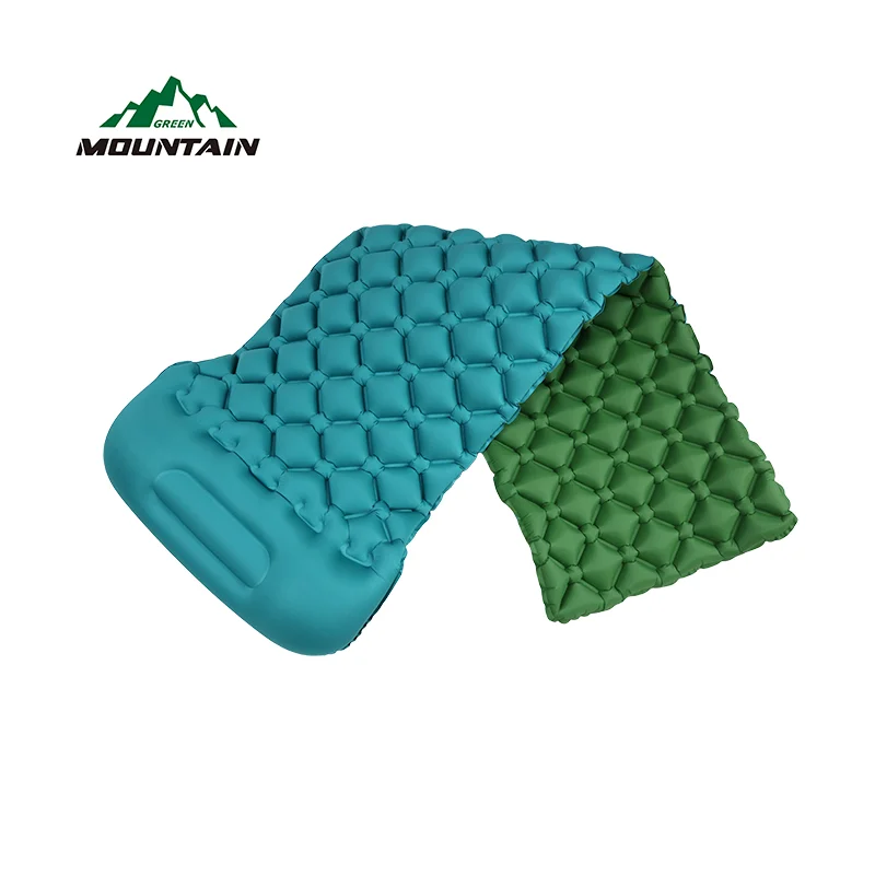 Outdoor TPU Material Inflatable Cushion Double Color Mats Air Bed Mat with Inflated TPU Camping Bag