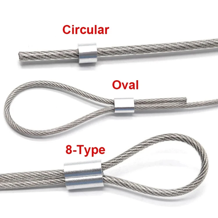 Wire Rope Fixed Sleeve Pressed Oval Aluminum Clip ConnectoWire Rope Fixed Aluminum Sleeve Pressed Oval Aluminum Clip Co