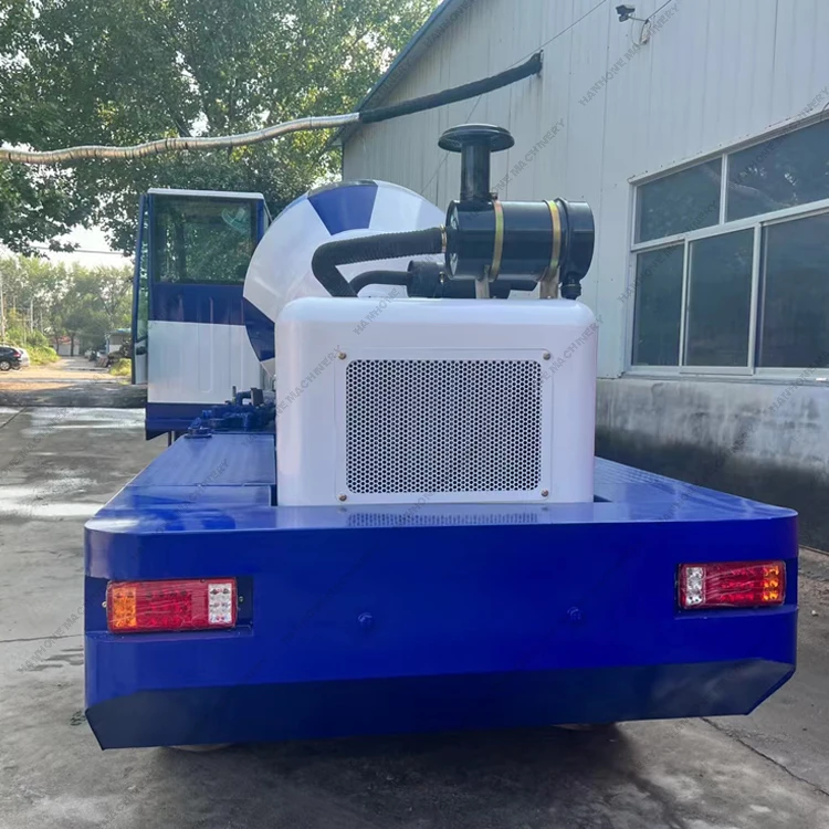High efficiency automatic weighing mixing mobile concrete mixer with loading hopper, 1500l self propelled concrete mixer