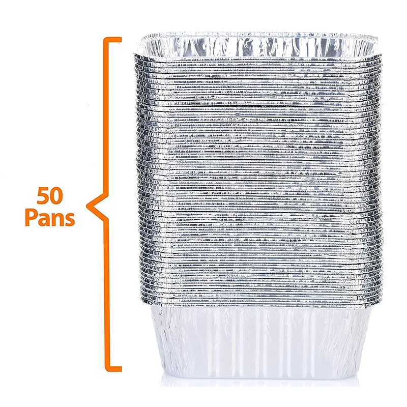 No 6a Recyclable Aluminum Foil Mini Loaf Pan 670ml Disposable Foil Tray Aluminum Foil Food Container with Plastic Lid