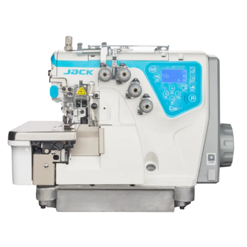 JACK C5S Pneumatic Advanced Overlock Sewing Machine with Device Brand New 4/5 Thread Overlock Sewing Machine for Sewing Jeans