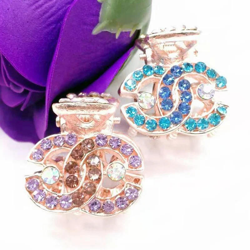 Оптовая продажа, модные маленькие золотые блестящие металлические заколки для волос со стразами для девочек и детей, женские аксессуары для волос, ювелирные изделия