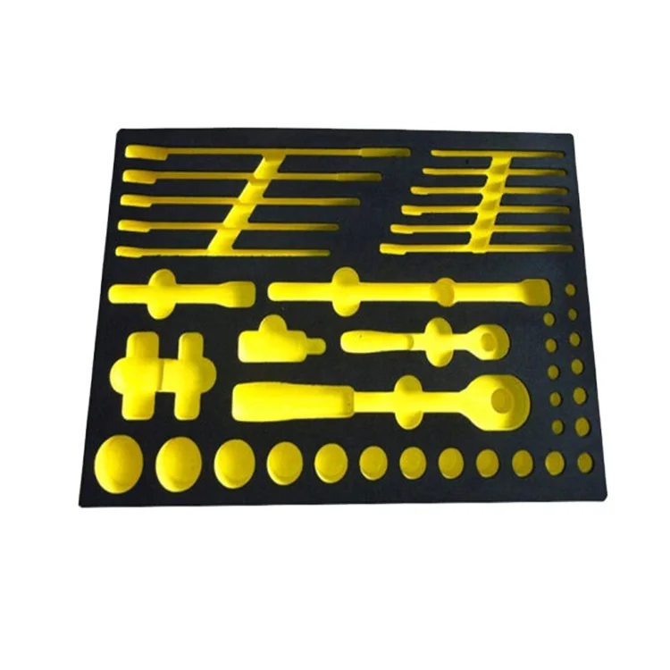 Factory Price Packing Sponge Workshop Hand Tool Box Precut Polyurethane Flocked Foam Inserts for Tourcase