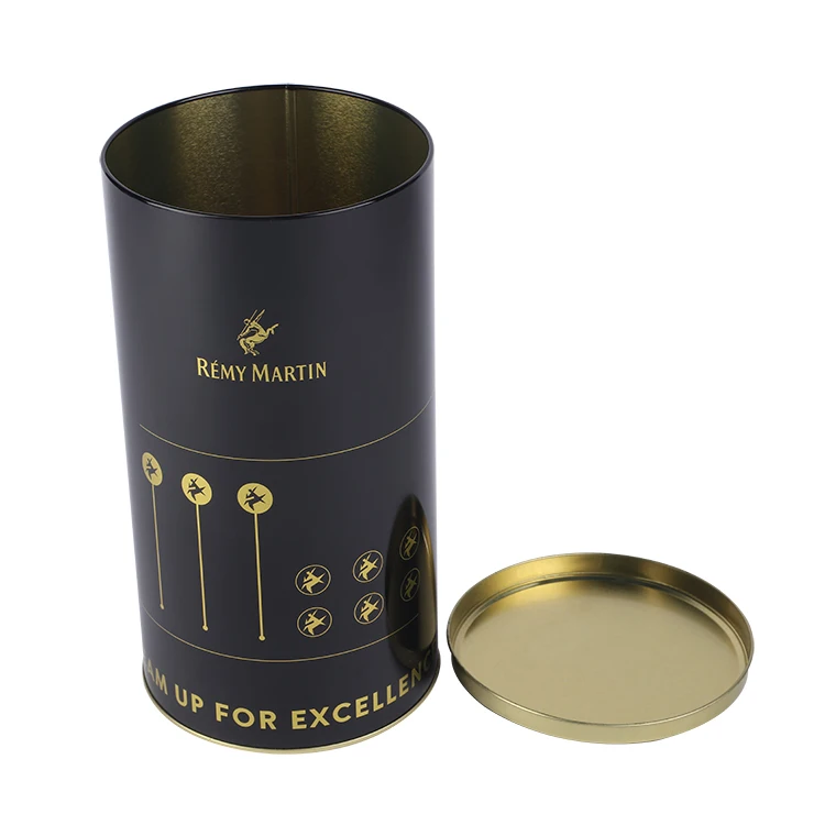 Factory Custom Black Medium Small Large Caviar Food Packaging Tin box Round Tin Can