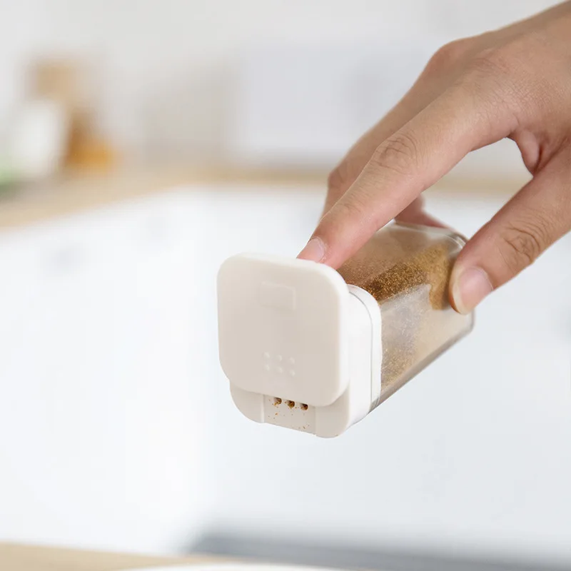 4Pcs Set Pepper Container Kitchen Shaker Seasoning Storage Container Condiment Jars