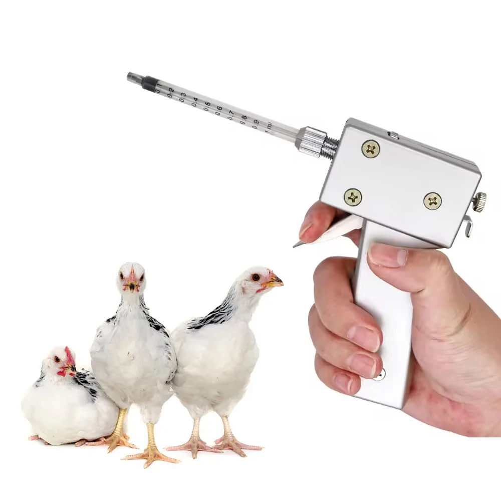 Metal Poultry Artificial Insemination Gun Adjustable Dosage Easy Operate Vaccine Syringe Gun Animal Artificial Insemination Kit