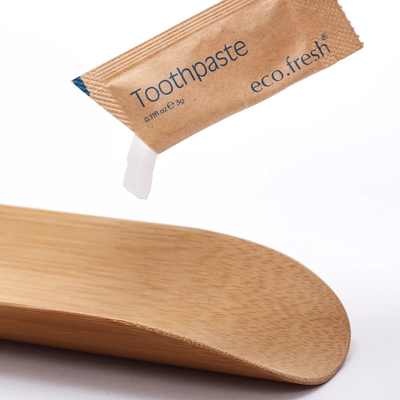 Wholesale Custom 3g / 5g Airline Travel Size Eco Friendly Kraft Paper Sachet Disposable Mini Toothpaste For Hotel