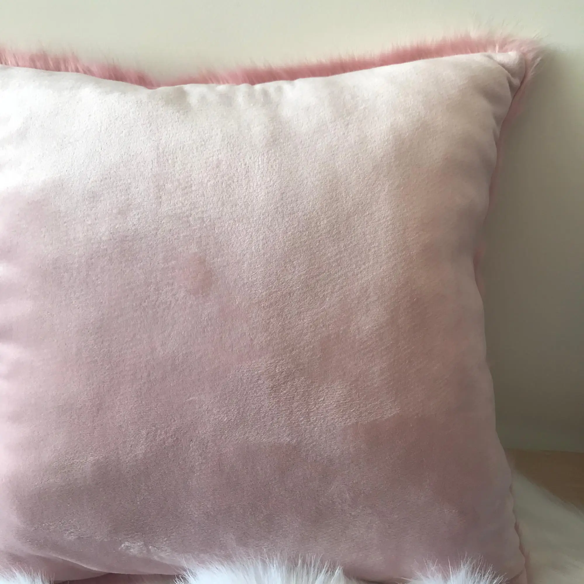 Luxury Colorful Long Pile Square Plush PP Cotton Faux Sheep Skin Mongolian Lamb Fur Chair Cushion