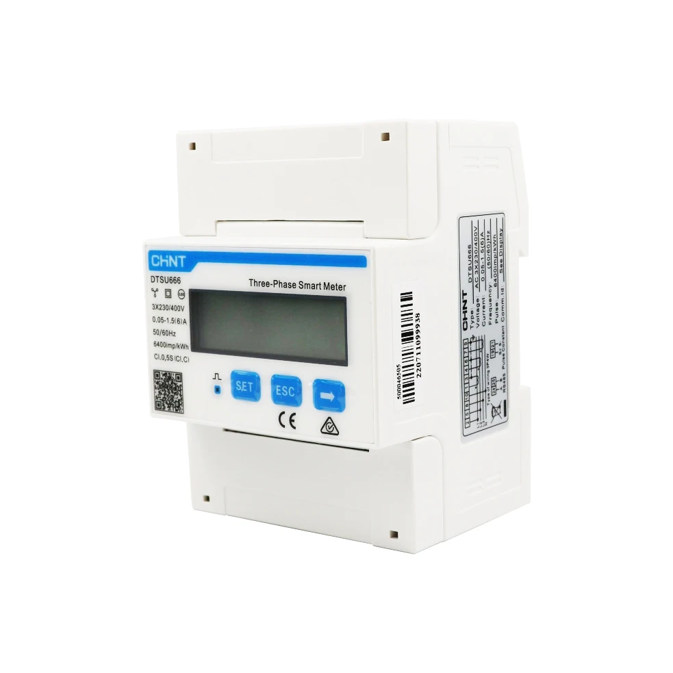 CHINT Superior Quality utility type Three phase DTSU666 DIN guide rail digital watt-hour power meter energy meter