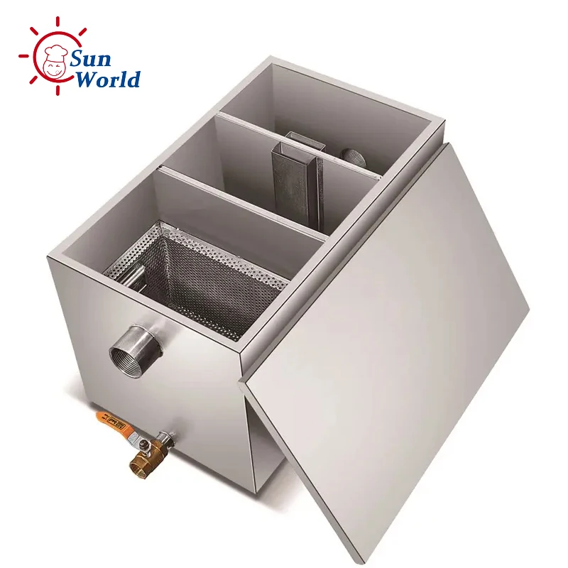 Industrial Under Sink Oil Grease Trap  Commercial Interceptor Restaurant Kitchen Oil Water Separator Treatment