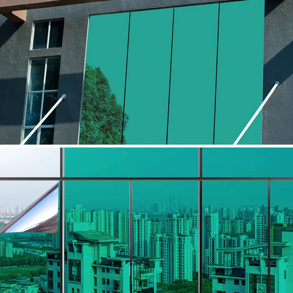 Explosion-proof  Privacy Window Film Building Window Tint Glass Window Film Green Silver Building Film