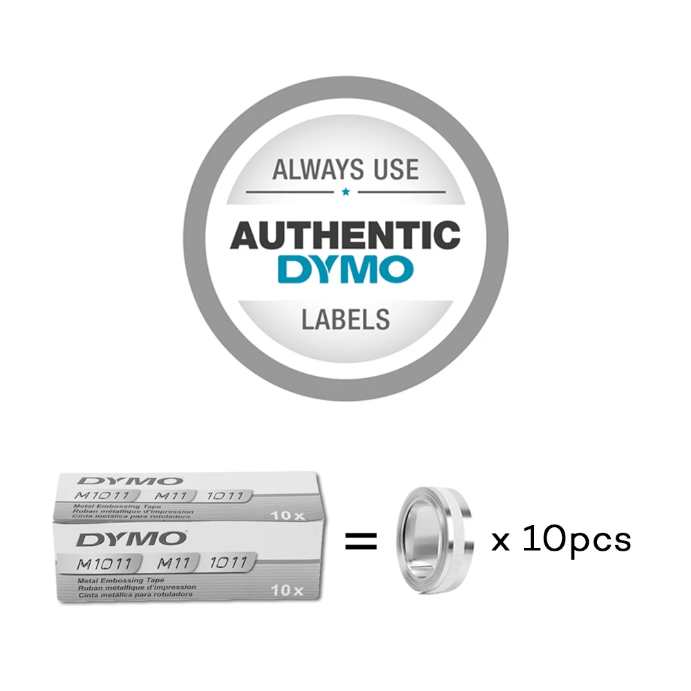 Dymo IND неклейкая бирка из нержавеющей стали для тиснения 32500 12 мм x 6 4 м совместимая с Rhino M1011 набор