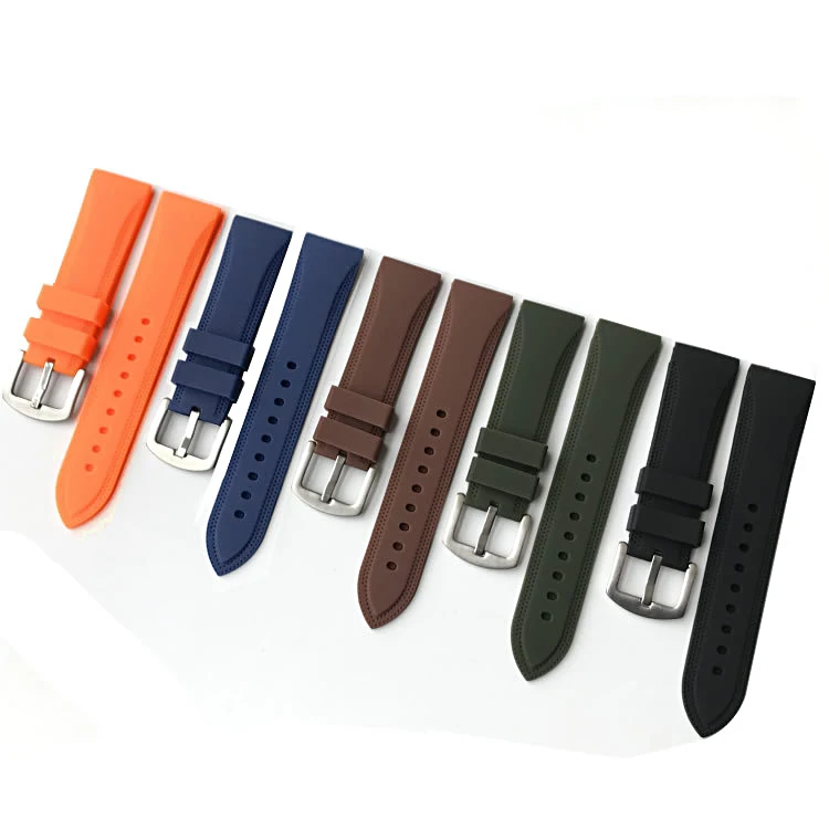 Diving Outdoor Sport Silicone Watch Strap Waterproof Soft 20mm 22mm Watch Band
