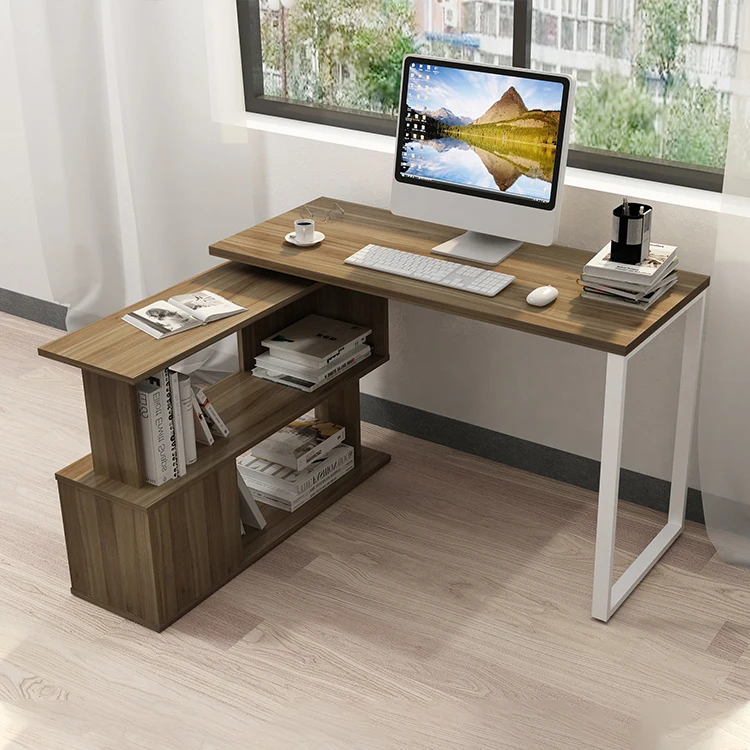 360 Rotary Modern Metal Leg Study Table Steel Wood Computer Desk with Price