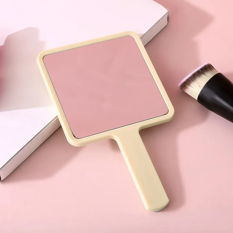 High Quality Customized Logo Mini Portable Cosmetic Makeup Mirror With Comb Single-Sided Square Round Design Bulk Packed