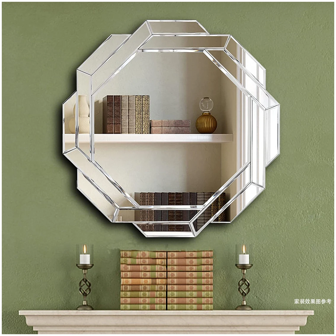 unique decorative frameless Irregular beveled edge glass Wall Mirror for Living Room Bedroom Bathroom Entryway Wall Decor
