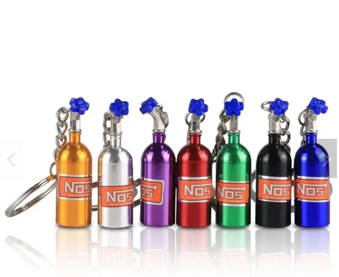 hot sale modified car NOS mini storage keychain NOS nitrogen bottle decoration keychain