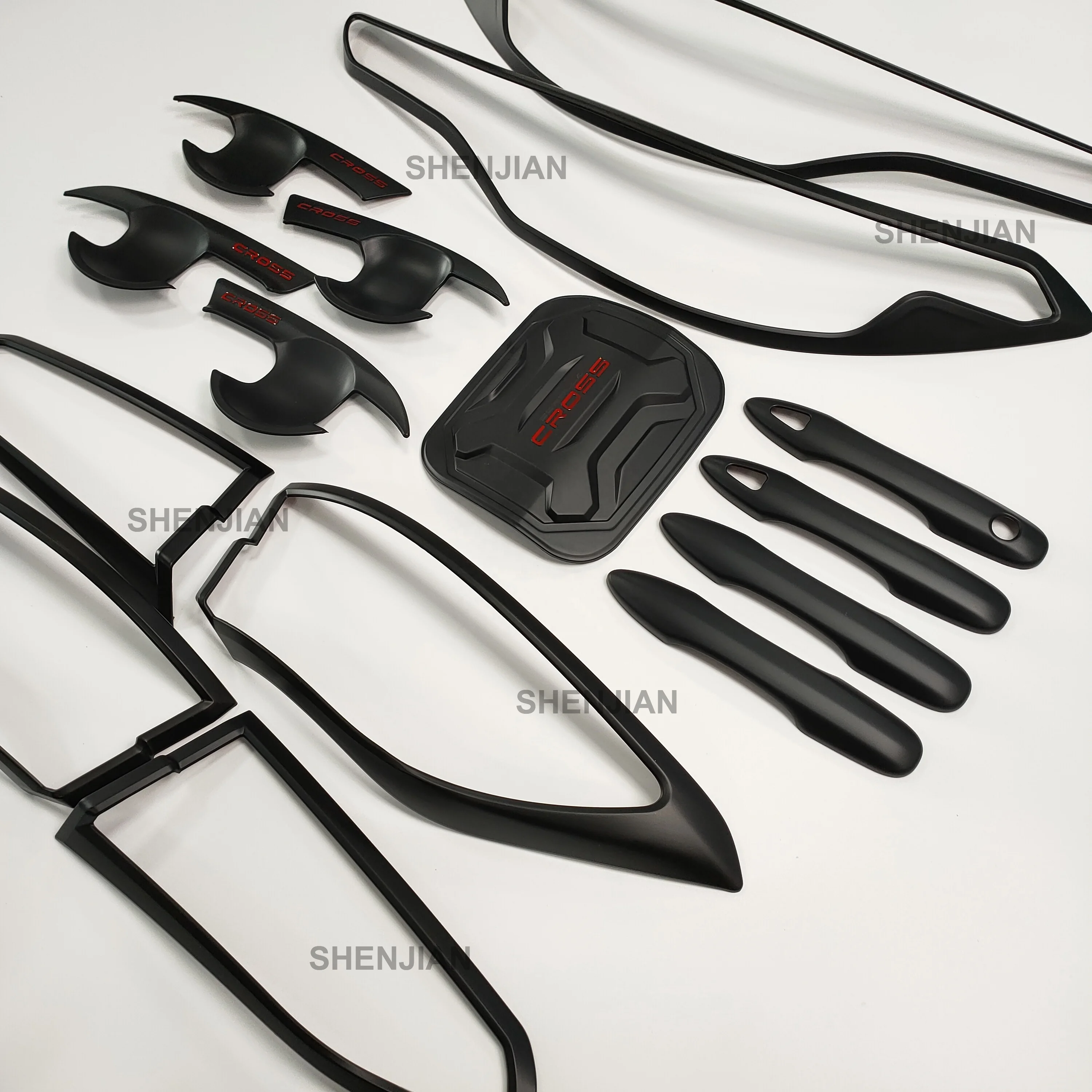 Automotive Parts Accessories Matte Black Chrome Trims Car Door Handle Bowl Headlight Cover Body Kit for Toyota Corolla Cross